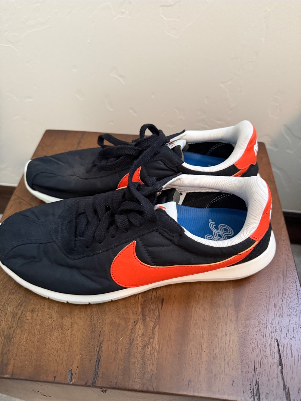 Nike Black Sneakers with Orange Swoosh - Picture 2 of 3